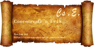 Cseresnyés Erik névjegykártya