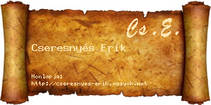 Cseresnyés Erik névjegykártya